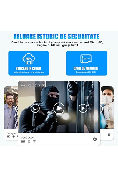 CerCip Wireless Doorbell, Tuya App, 6 Month Battery, Live, Plug-in Charging, Motion Sensor