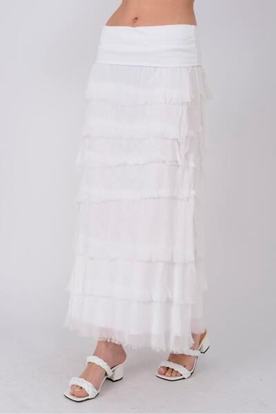 EREN STYLE Italian 2 Size Slimming Layered Silk Skirt & Strapless Dress