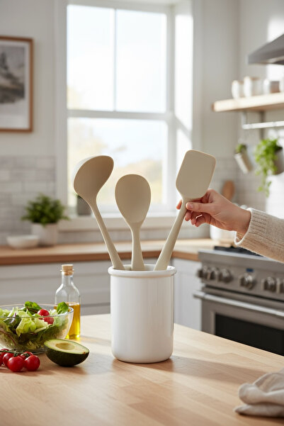 zezedesing 3 Piece Cream Silicone Serving Set