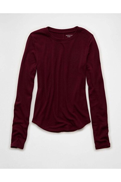 AMERICAN EAGLE AE Long Sleeve Cozy Crewneck T-Shirt