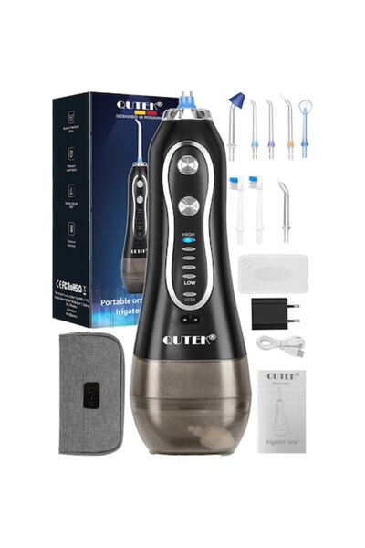 QuTek Φορητό οδοντικό νήμα για πόσιμο νερό, 1400 παλμοί/λεπτό, 2500mAh, 5 λει...