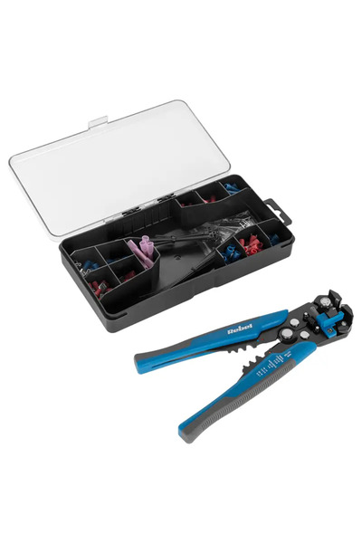 OEM Crimping/stripping pliers set + 215 connectors Rebel RB-1014