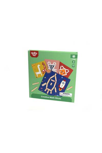 Tooky Toy Joc creeaza cu bete matematice - joc creativ forme geomterice lemn