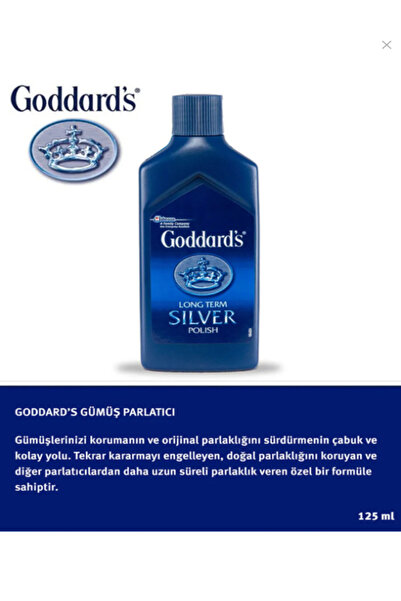 TURAN BİLGİSAYAR Goddard's Gümüş parlatıcı ve temizleyici 125ml