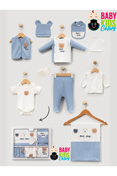 baby kids colors Teddy Bear Embroidered 100% Cotton 10 Pack Hospital Release