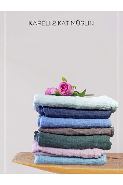 Elias Baby Organik Müslin Dört Katlı %100 Pamuk Müslin Su Yeşili Yeni Doğan Ö...