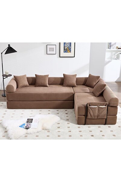 puffiber L Şeklinde Kanepe,Yan Cepli Katlanır Kanepe Yatak, Köşe Takımı 90x36...