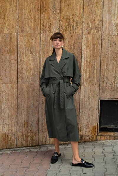 MODA Haki Uzun Trençkot