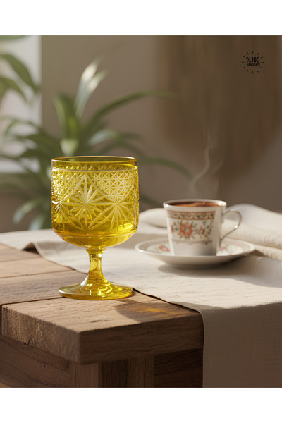 AKDEN STORE Kesme Kristal Dekor Akça Bardak,Magnolia Kasesi