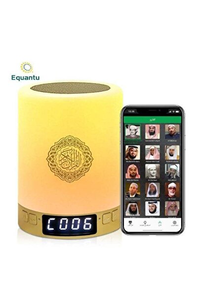 equantu SQ-122 سماعة قرآن كريم بلوتوث مع مصباح لمس، 8 جيجابايت، ريموت، 14 لغة
