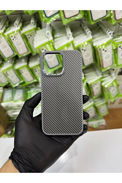 SLOOPY iPhone 15 Pro Max Karbon Fiber Desenli Kılıf MagSafe Uyumlu Darbe Koru...