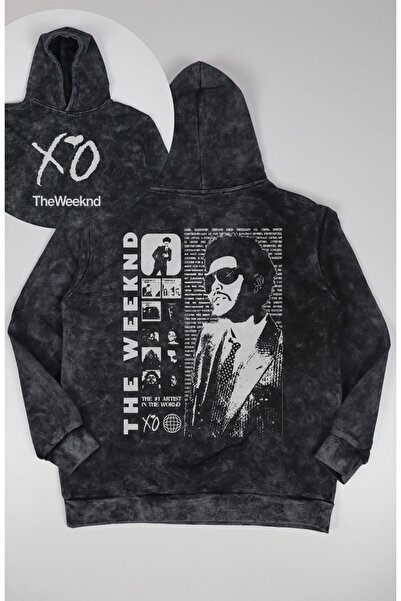 Fuddy Moda Unisex Xo Weeknd Back Printed Hooded Washable Sweatshirt, Oversize...