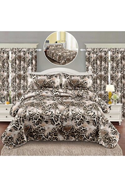 CumparaMisim Single Bed Linen, FINET, 6 pieces, with 2 DRAPERIES INCLUDED