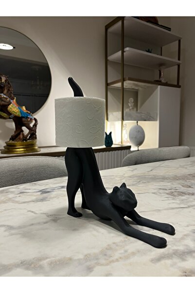 HD SUNGLASSES HyperDesign 3D Kedi Figür Tuvalet Kağıdı Tutucu