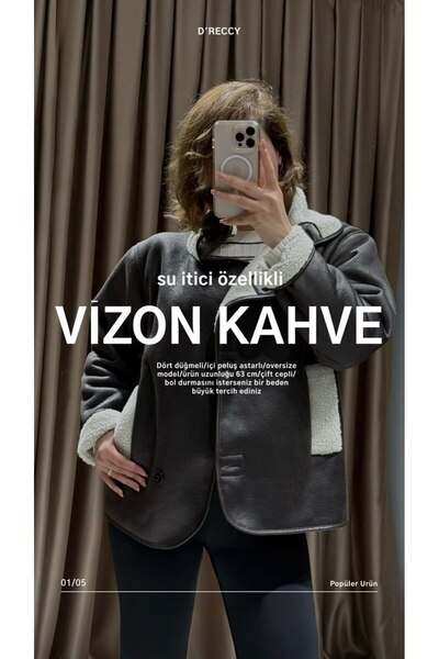 D'RECCY Women's Oversized Jacket with Fur Inside