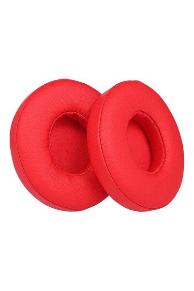 Generic 2-Piece Replacement Earpad Cushion For Beats Solo 2 / 3 On Ear Wireless Headphones Red