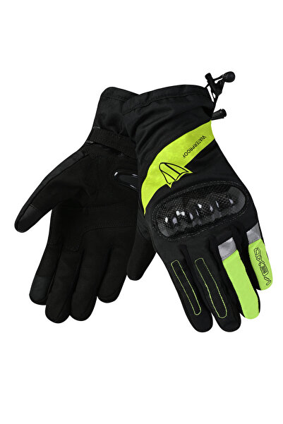 Vexo Scout Karbon H20 Neon Sarı Kışlık Motosiklet Eldiveni