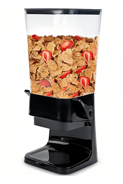 fulina Cereal Dispenser Countertop, Large Capacity, Not Easy to Crush, for Rice Candy Snack, Black