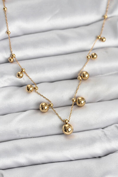 Epilons Bfs 316L Steel Chain Gold Color Ball Chain Necklace
