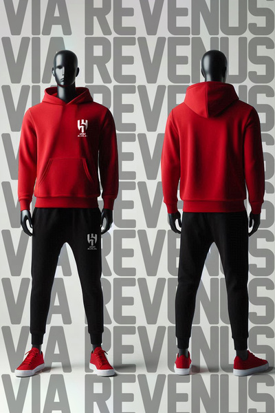 Vordevia Al Hilal Printed Hooded Sweatshirt and Sweatpants Unisex Sportswear Set
