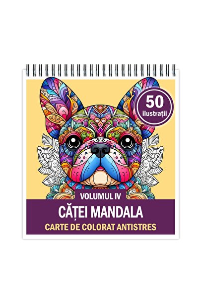 Legendary Gifts Carte de colorat antistres, 50 de ilustrații cu pisici Mandal...