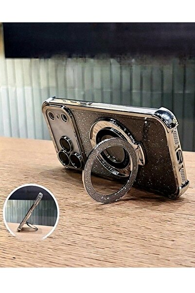 Generic Magnetic Glitter Case for iPhone 17 Pro，Sparkly Stand，Luxury Gradient Shockproof iPhone 17 Pro Cover