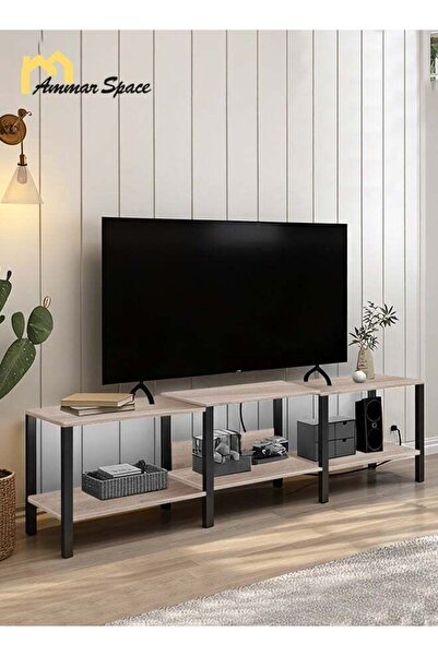 Ammar Space 173.5*40*51cm TV Stand Table TV Up 75 Inch Wood Media Center TV Stand with Open Storage Shelves