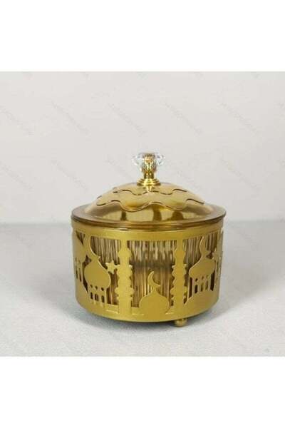 Generic Arabic Festival Ramadan Mubarak Iron Snack Candy Storage Tray, Small Box for Nuts Table Decoration