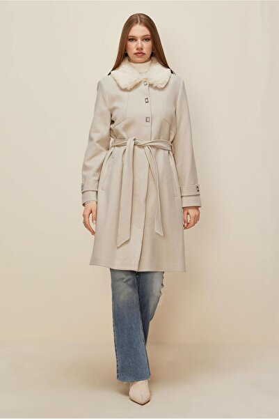 Alvina Fur Collar Detail Coat 90604