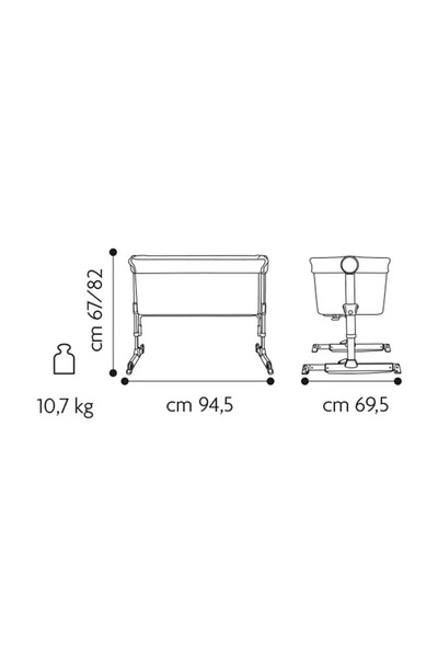 Brevi Nanna Oh Rocking Bedside Crib, Made In Italy