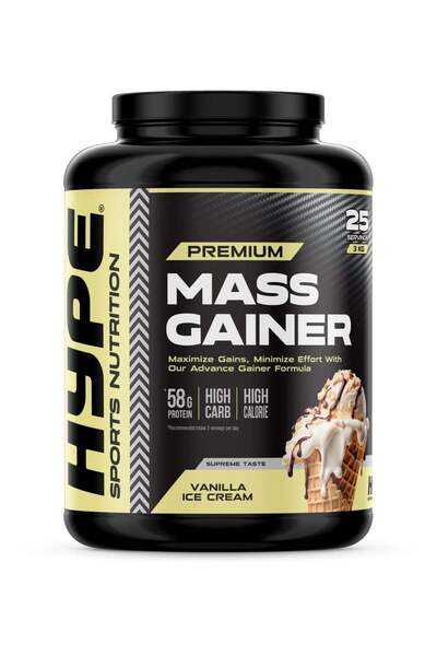 Hype Premium Mass Gainer Vanilla Ice Cream Flavour - 3000g
