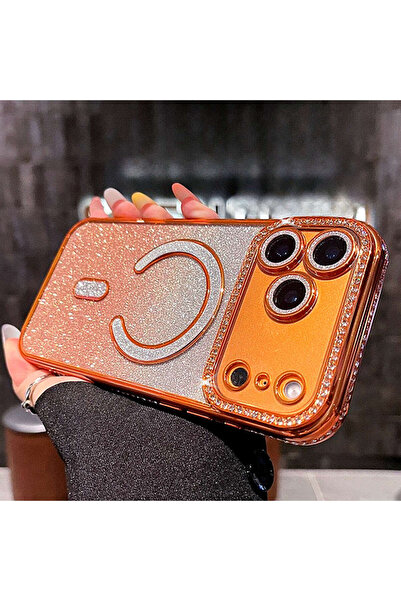 Generic Glitter Case for iPhone 17 Pro Max，Shiny Magnetic，Luxury Diamond Edge，Premium Fashion Gradient Cover