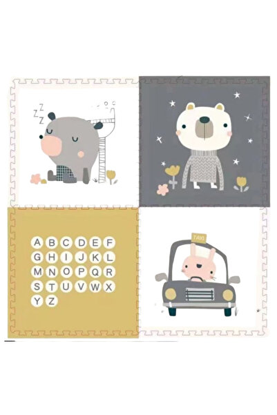 Krista Puzzle mat EVA 4 large pieces 60 x 60 cm - Cream with gray