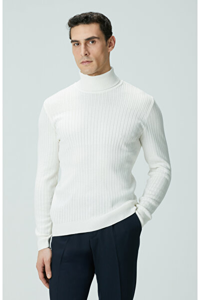 Network Kırık Beyaz Balıkçı Yaka Triko Kazak