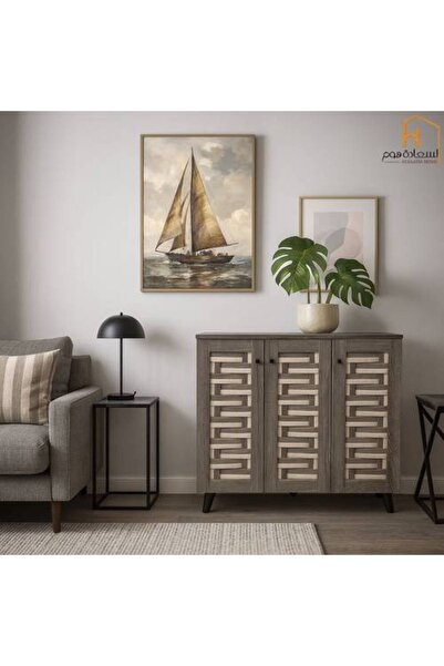 Al Saada Home خزانة أحذية متعددة الأغراض بخصم 91 × 89 × 34 - رمادي