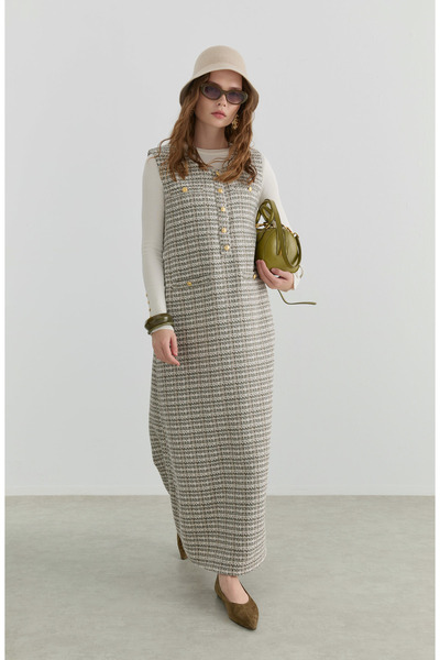 Fatma Atasoy Blazer Haki Tüvit Jile