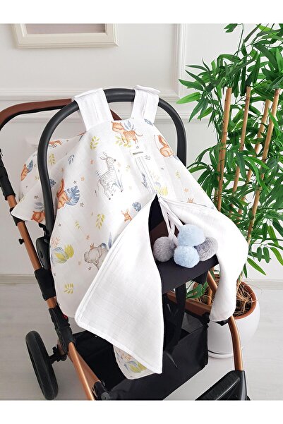 ib ilkimbebe غطاء عربة الأطفال سفاري ذو طبقتين