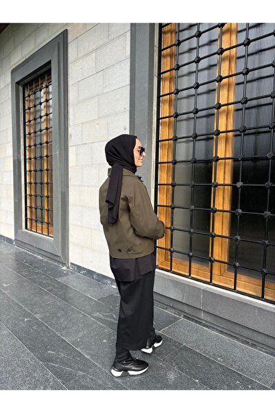 QOOQ STORE 26Fw624 Short Women's Jacket Khaki Green