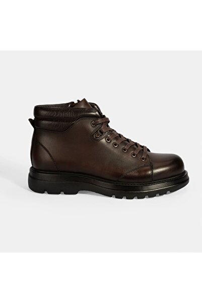 Desa Men's Brown Lace-Up Leather Boots