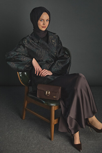 Setrms Desenli Kuşaklı Organze Ceket