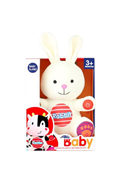 Krista Jucărie de pluș cu lumini și muzică, Baby Sunku Iepuraș Alb