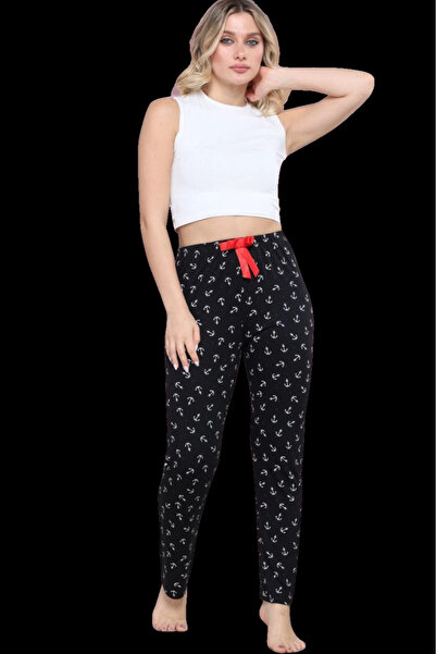 Budi Pajama Bottoms Modal Ring Viscose Fabric-Black