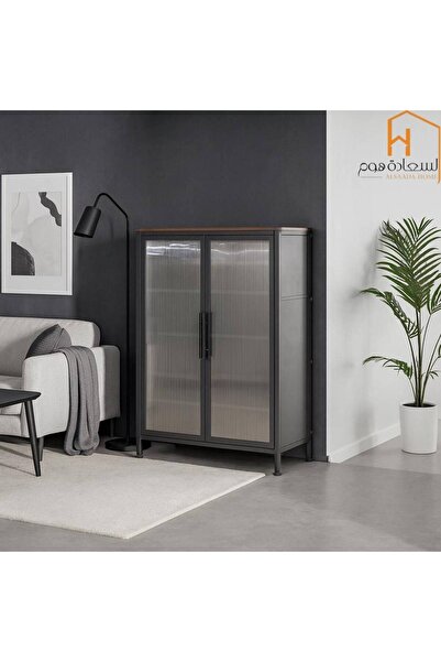 Al Saada Home Featured Multi-Use Shoe Cabinet - 110x35x72 cm - Brown