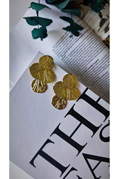 VOBEEYKU Special Series Serrated Plate Leaf Dangle Earrings