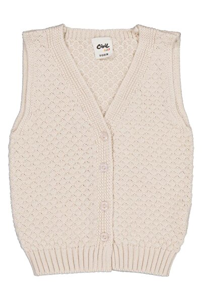 Civil Baby Baklava Pattern Vest 6-18 Months - Beige 6-9 Months