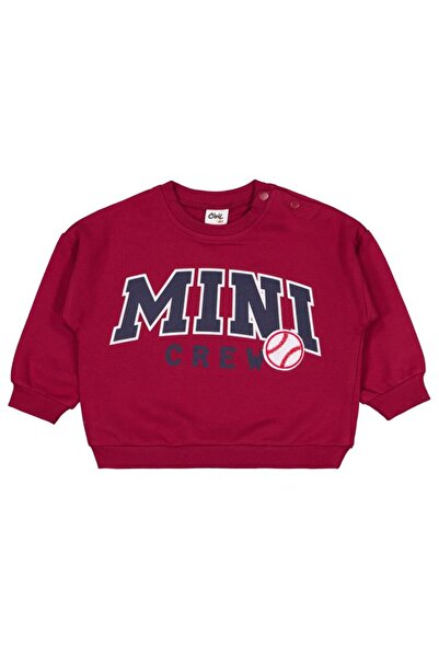 Civil Baby Mini Crew Printed 6-18 Months Sweatshirt - Claret Red 18-24 Months