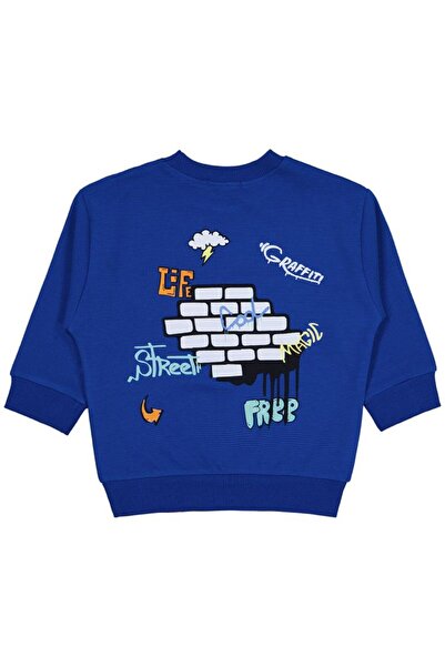 Civil Boys Graffiti Printed 2-5 Years Old Sweatshirt - Blue 3-4 Years Old