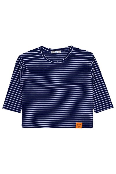 Civil Boys Hanorac cu dungi orizontale pentru copii de 2-5 ani - Bleumarin pe...