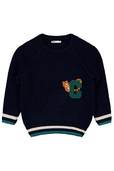 Civil Boys Kaplan C Embroidered Sweater for Ages 2-5 - Navy Blue 4-5 Years