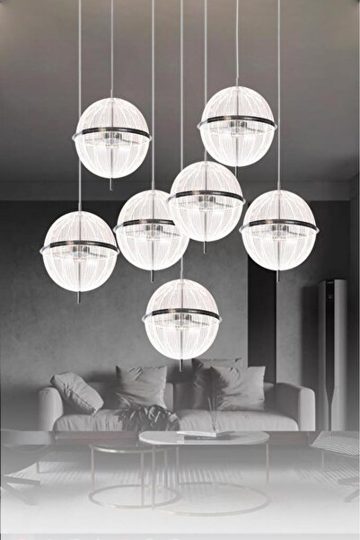 Eray Aydınlatma 8265-6+1 Krom Sarkıt Led Avize